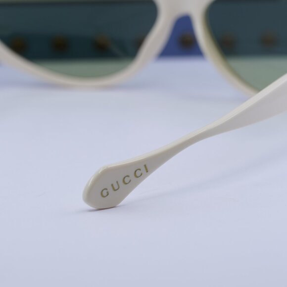 Gucci GG1377S 001 Cat Eye Sunglasses - Shiny Ivory/Green main image 11
